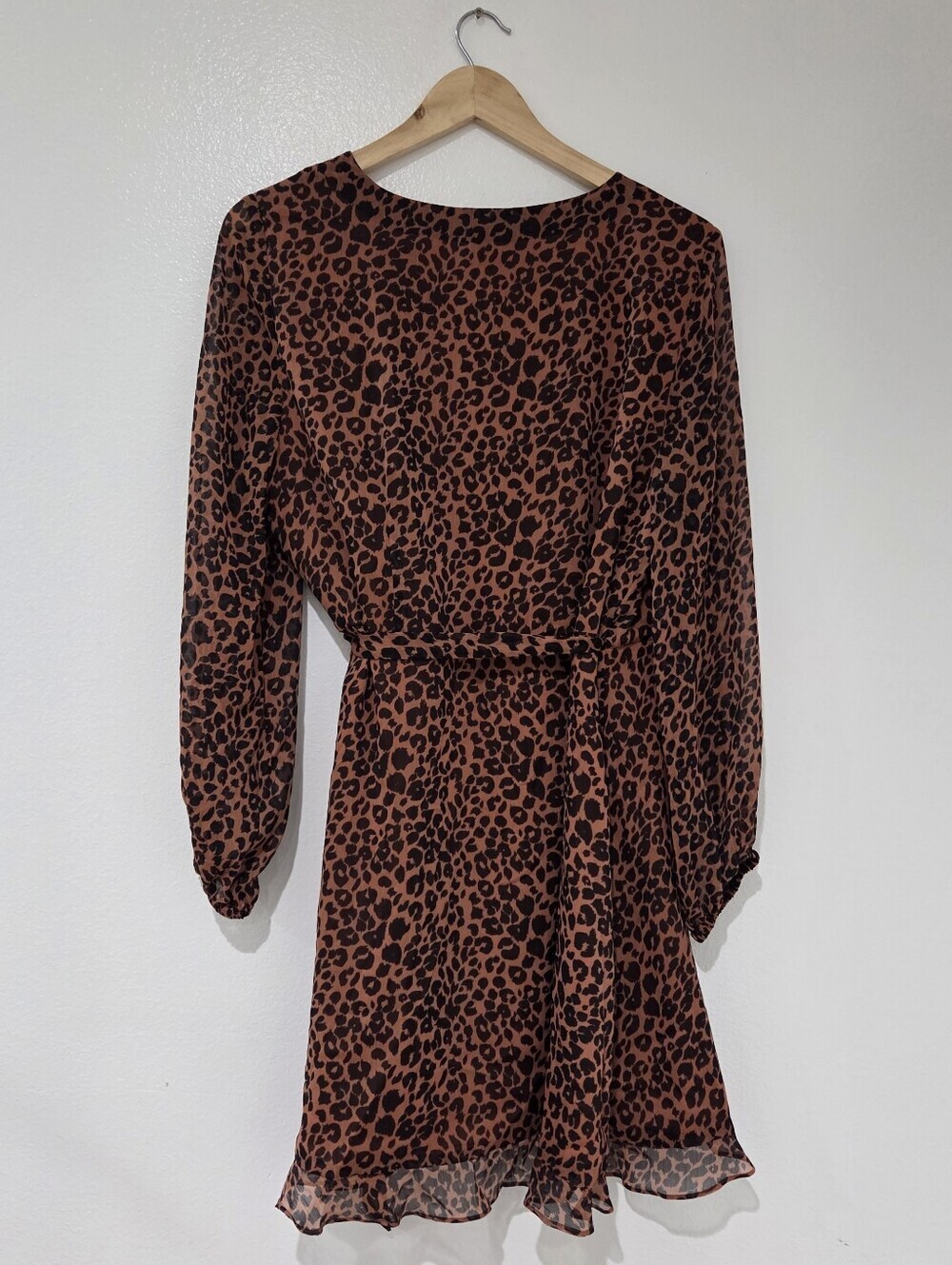 Gianni Bini Avery Leopard Long Sleeve Wrap Dress - Picture 3 of 7